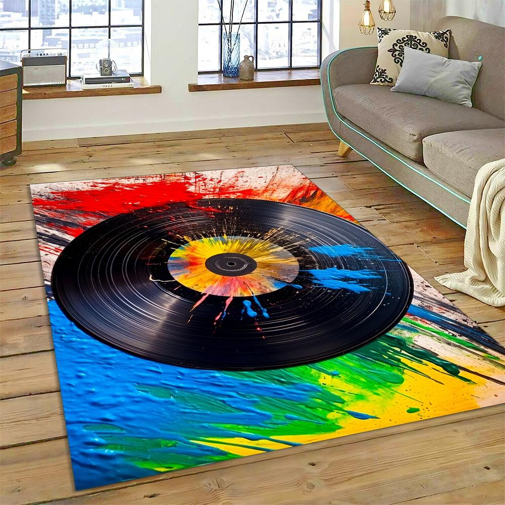 Vinyl Record Music DJ Screen tape Rug Carpet for Living Room Bedroom Home Decor,Floor Mat Non-slip Decoration for Sofa Doormat