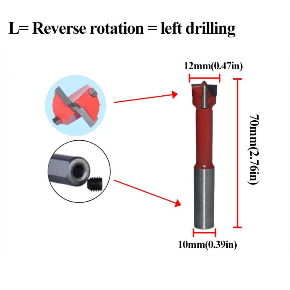 Zinc Zinc Alloy Material Forstner Drill Bit Left/Right Rotation Woodworking Drill Bit  Woodworking Tools