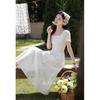 Elegant French Style A-line Short-Sleeve Midi Dress
