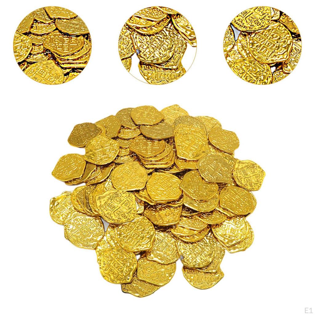 100x Pirate Coin Novelty for Boys and Girls Game Accessories Gold Doubloons