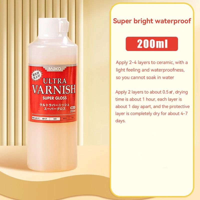 10/20/100/200ml Water-Based Gloss Varnish Resin Finish for Stone Polymer Air-Dry Clay - Dustproof High Shine Protective Coating