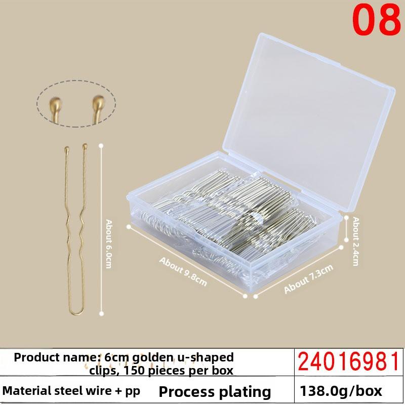 Black Steel Clip Box Contains A Straight Clip for The Bride's Updo Hairstyle Bangs Clip Wavy Hair Clip and Hair Accessory