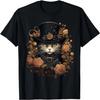 Cute Cottagecore Aesthetic Cat Flowers Women Kids T-Shirt