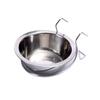 Pet Stainless Steel Hanging Dog Bowl - Suitable for Hanging Dog Cage Feeding Dish. Single Hanging Dog Cage Pet Bowl.