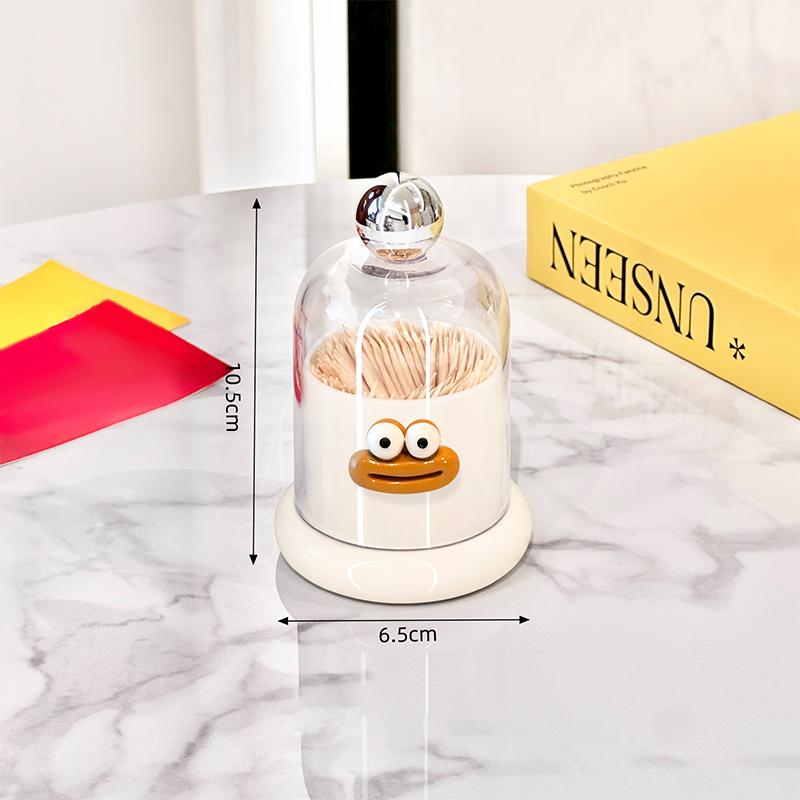 Dopamine Toothpick Box Home Living Room High Value Transparent Cotton Swab Dental Floss Reel  Creative Toothpick Storage Box