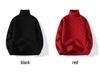 2024 Men's High Neck Diamond Pattern Knit Sweater - Winter Thickened Solid Color Pullover