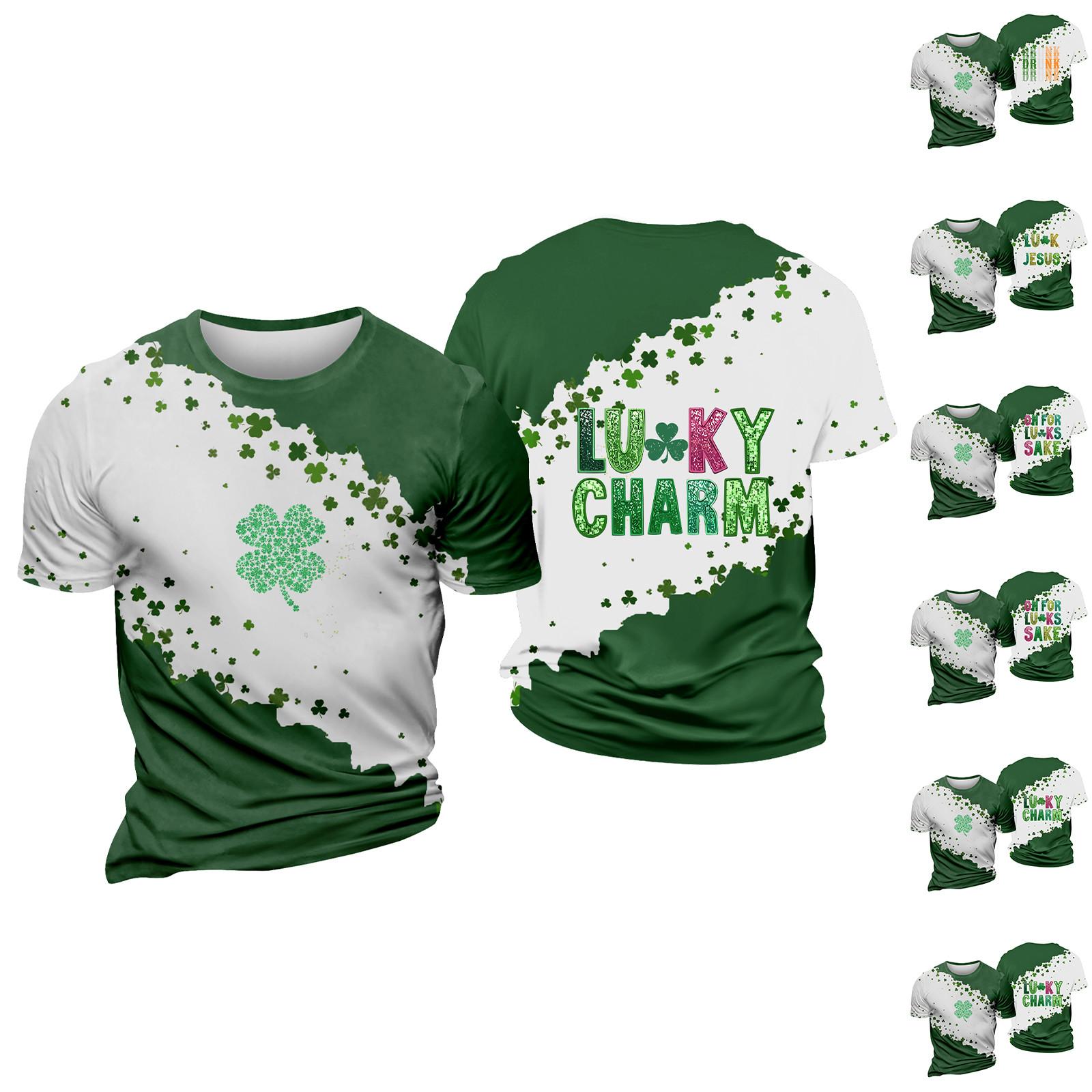 

улица. Принт ко Дню Патрика - мужская повседневная футболка с круглым вырезом и короткими рукавами L