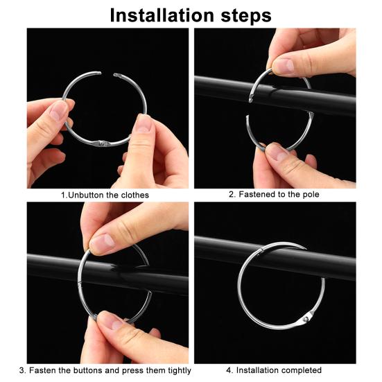 10Pcs Metal Shower Curtain Rings O Shape Shower Curtain Hooks Rings Anti-rust Curtain Hooks for Bathroom Shower Curtain Liner Room Dividers