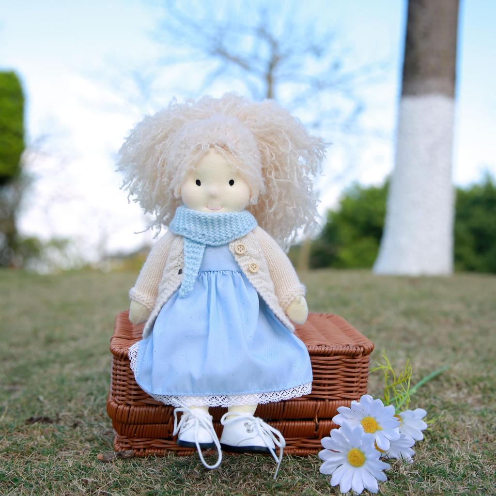 BlissfulPixie Waldorf Doll Handmade Doll Florke Soft Girl Cute Stuffed Animals Best Dolls for Kids - 12"