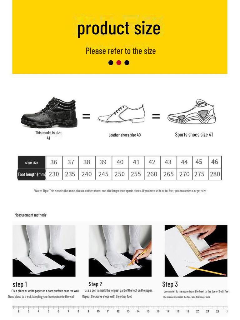 Men's Steel Toe Anti-Smash and Anti-Puncture Work Shoes - Wear-Resistant Safety Footwear