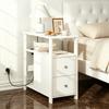 Narrow Sofa Table, Side Table with Socket, Side Table (1 Pcs Side Table)