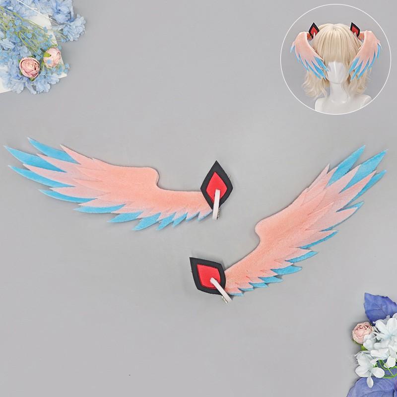 Handmade Linya Ear Feather Headpiece Cosplay Accessory Angel Wing Hair Clip Genshin Impact Fairy Costume