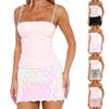 Saia Curta Bodycon Feminina Fashion com Lantejoulas Florais Multicoloridas
