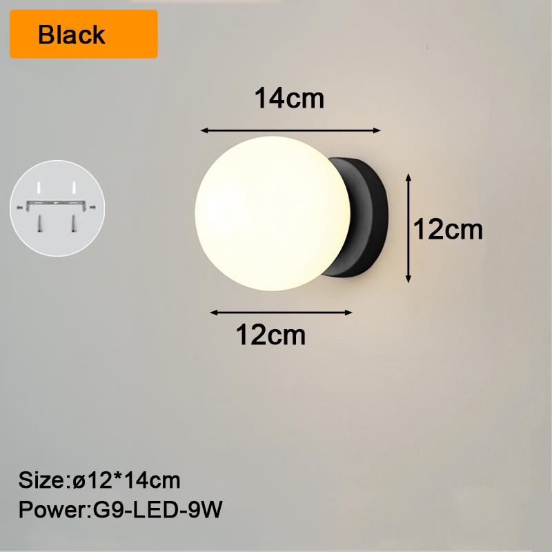 LED-Innenwandleuchten Wandleuchten für Schlafzimmer Wohnzimmer Innen Milchglaskugel Wandleuchte für Flur Gang