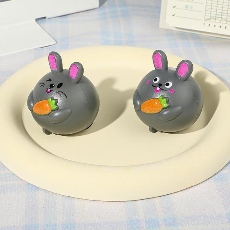 Mini Cute Rabbit Friction Pull Back Toy Cars 2/10 Pcs Cartoon Animal Vehicles for Toddlers Indoor Outdoor Play Gifts