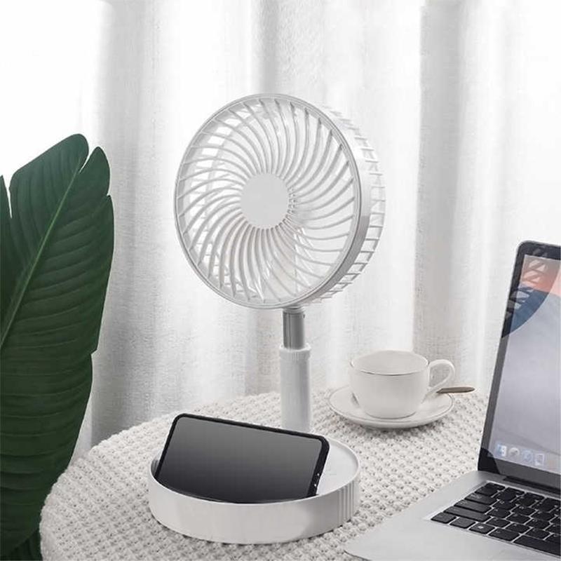 Ventilador de Mesa Eléctrico Portátil Plegable Recargable Mini Carga Usb Oficina Hogar Ventilador Telescópico Bajo Ruido Ventilador de Escritorio para Sala de Estar