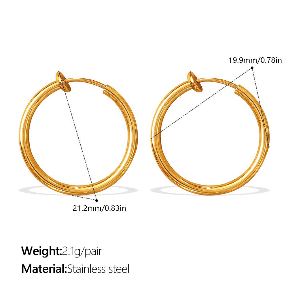 Unisex Geometric Hoop Earrings - Trendy Cross-border Hip Hop Style