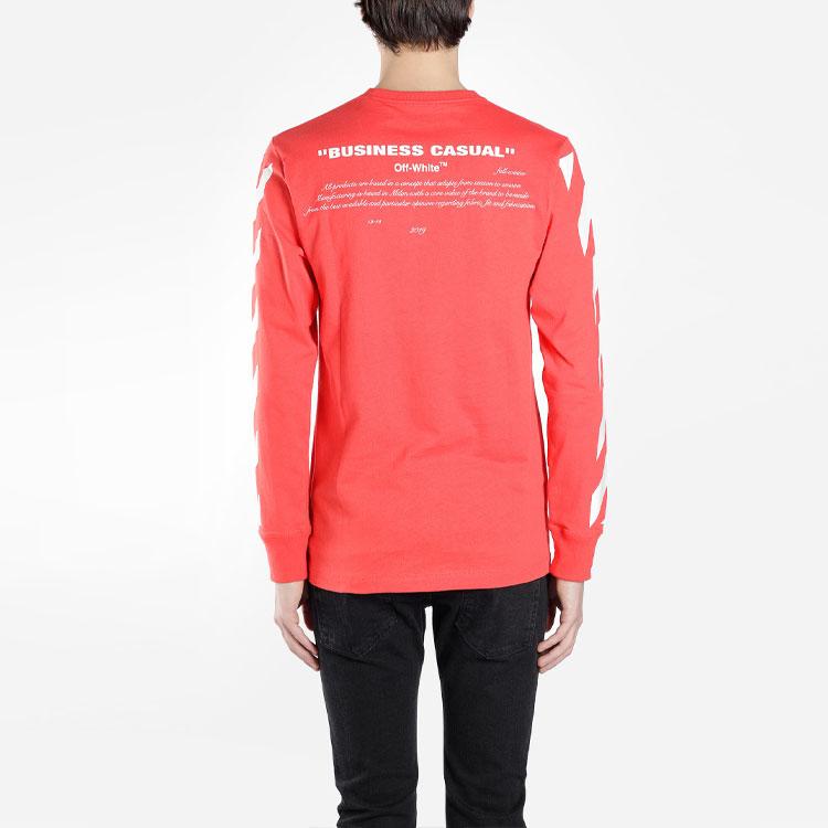 Off-White Printed Long-Sleeve T-Shirt Men Tops Red OMAB001F181850112030