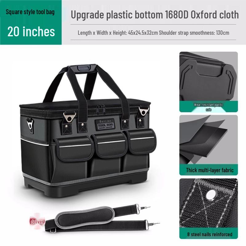 Große Multifunktionale Elektriker Werkzeugtasche: Wasserdichtes, verschleißfestes Segeltuch mit dickem Stoff für praktische Aufbewahrung und Pflege.