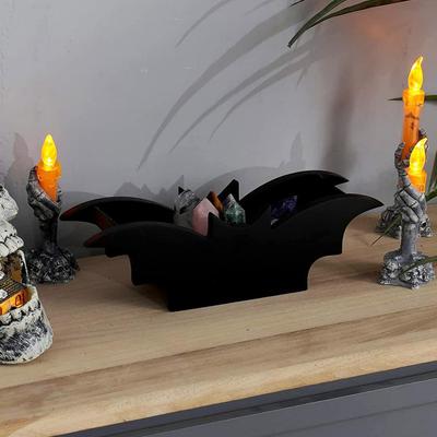 Storage Box Fake Box Chic Bat-shaped Bathroom Desktop Organizer for Makeup Keys Sundries Elegant Gothic Storage Tray In Black