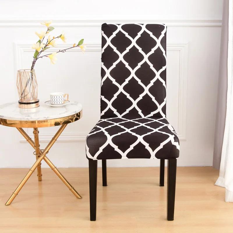 1PC Printing Elastic Dining Chair Cover Stretch Seat Case Slipcovers Chair Covers for Dining Room Wedding Hotel Banquet Office