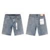 Purple Jeans Streetwear Loose Fit Denim Shorts Men Women Mid-Rise Straight Cut With Embroidery Stone Wash