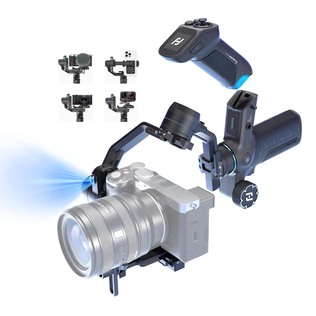 FeiyuTech SCORP Mini 3 Pro Gimbal Stabilizer for Cameras - All-in-One Gimbal with AI Tracking & Remote Handle - Compatible with Sony/Canon/Nikon/GoPro
