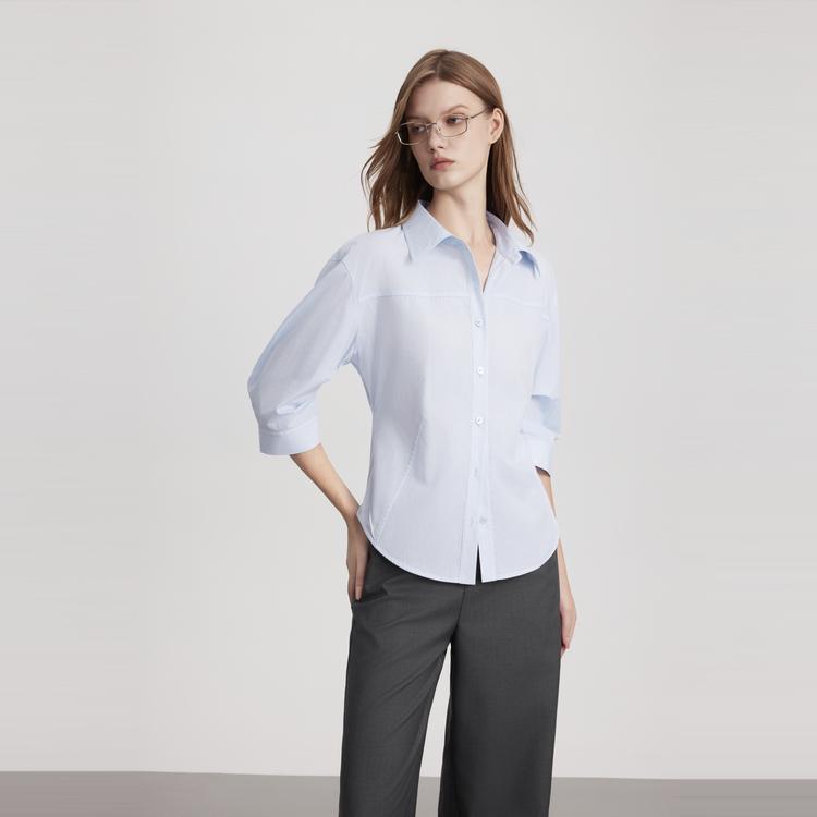 ELLE Simple Commuter Comfortable Short Sleeve Shirt Women shirts EC51951