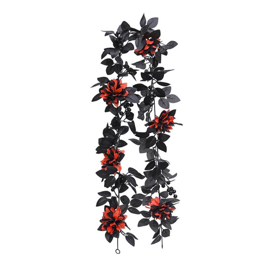 Artificial Rose Leaf Vine Garland Halloween Decorative Wall Hanging Simulation 175cm Realistic Floral Design for Indoor Outdoor Events