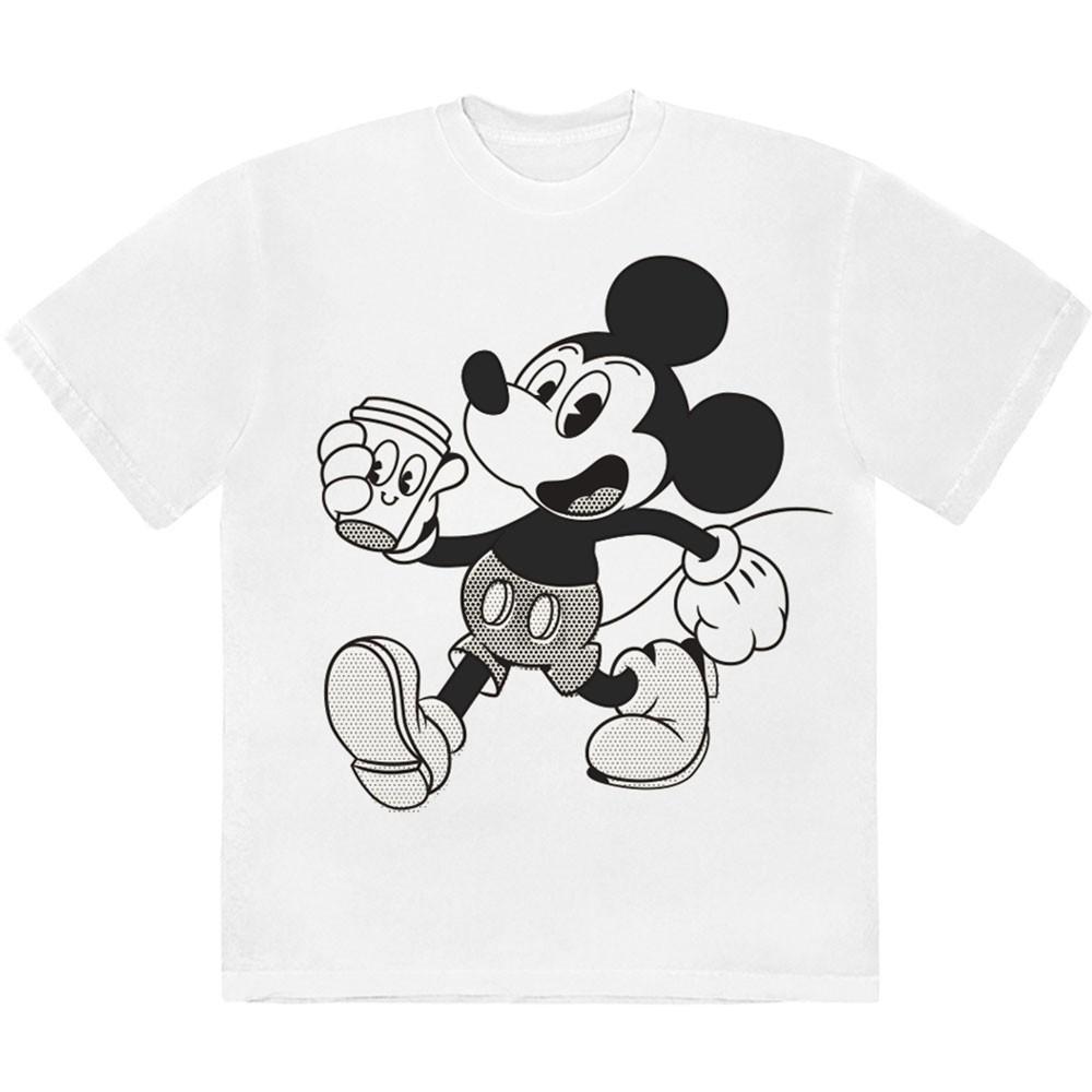 Men s Disney Mickey & Coffee T-shirt Medium White 4XL