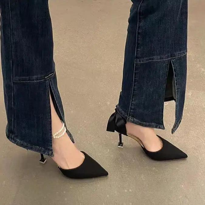 

Fashion Stiletto Closed Sandals for Women Original Cheap Liquidation Woman Shoes Anti Slip Hot Casual New Breathable Fashion Vip Shoe 40