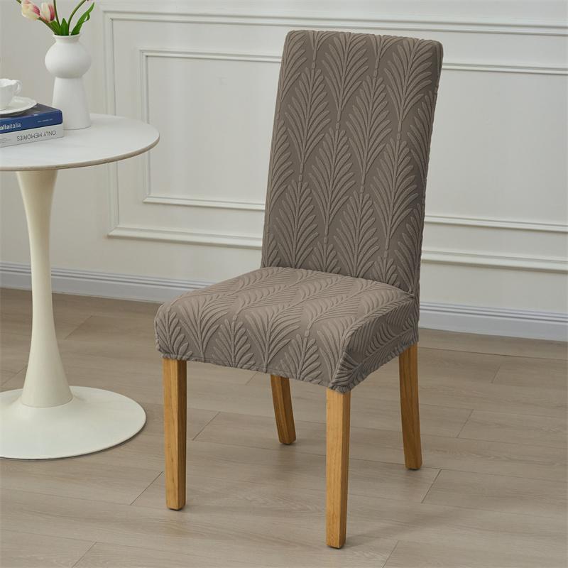 1PC Leaves Jacquard  Dining Room Chair Covers Stretch Chair Slipcover Washable Kitchen Seat Protector for Wedding Party Banquet