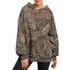 Sudadera con capucha para mujer Otoño Invierno Estampado de Hojas Bolsillo Grande Mangas Largas Gruesa Cálida Holgada Con Capucha Camuflaje Diario Deporte Superior