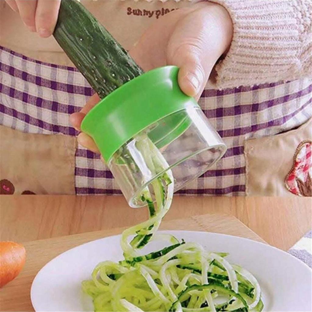 1pc Handheld Spiral Vegetable And Fruit Slicer, Adjustable Spiral Slicer, Salad Tool, Rotating Slicer, Kitchen Gadget!