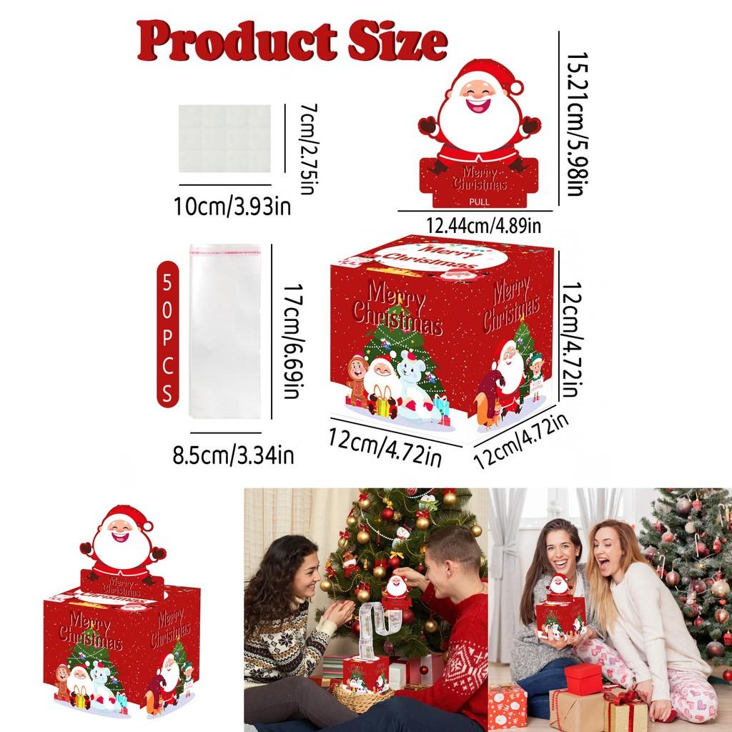 Red Christmas Main Picture Santa Claus Reindeer Pattern Paper Box For Festive Occasions