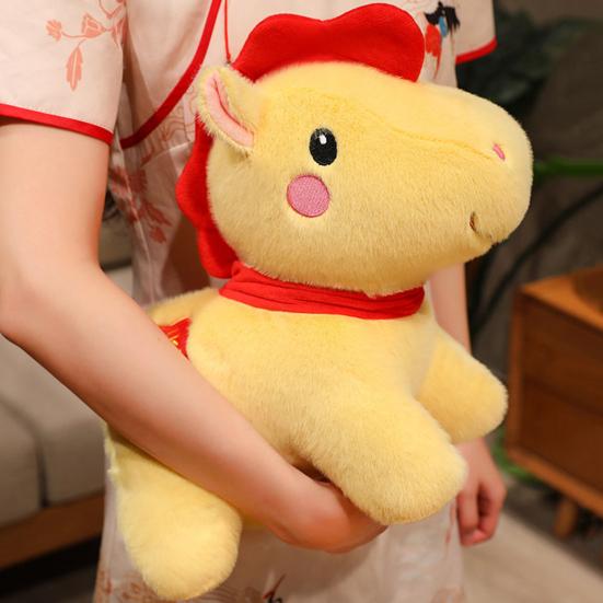 Horse Doll Auspicious Year of The Horse Blessings PP Cotton Filling Doll Zodiac Horse Theme Home Decor