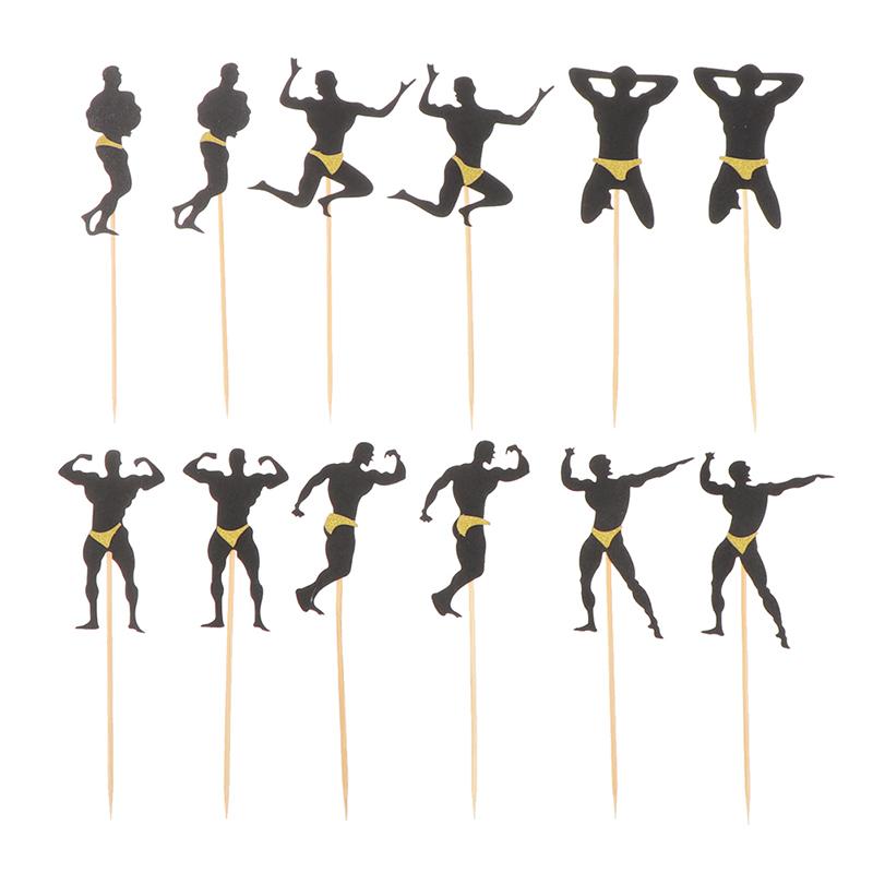 

12 шт. украшения для кексов на девичник, украшения для кексов на стриптиз, украшения для кексов на девичник разноцветный