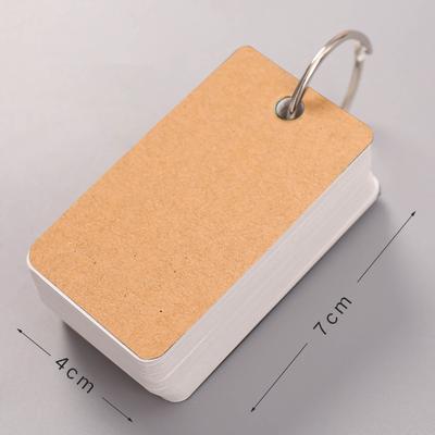 Thicken Blank Flashcards Portable Message Note Business Card with Binder Ring for StudyingKraft