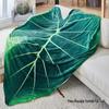 Hot Selling Green Leaf-Shaped Flannel Blanket - Funny Birthday Gift
