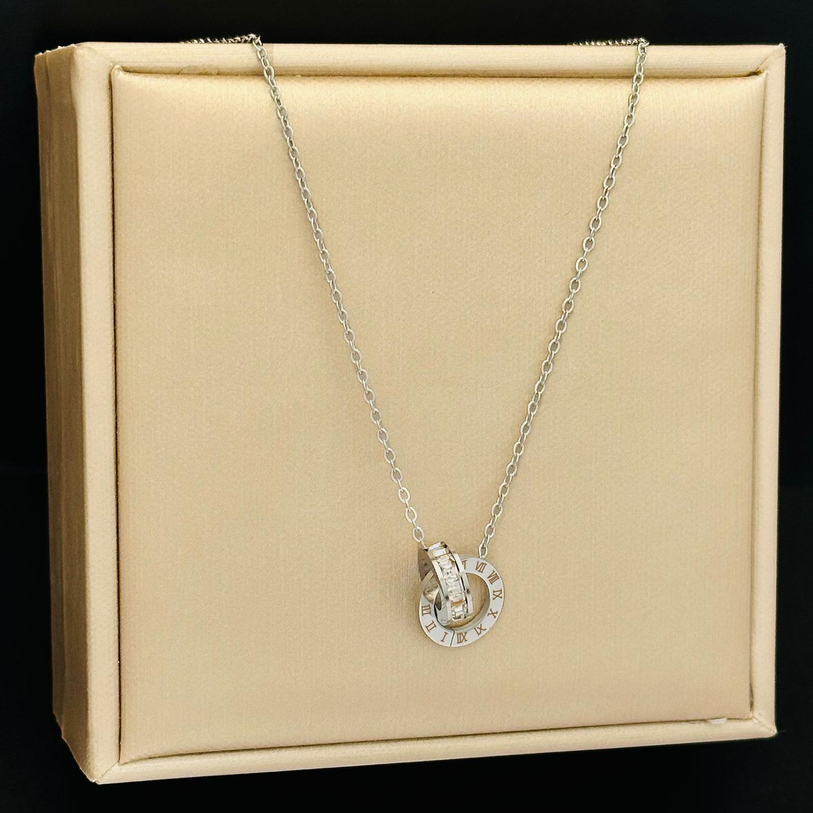 

Переплетенные римские бриллианты из титановой стали, женское ожерелье, не выцветает, геометрическая индивидуальная ключичная цепочка, новые ювелирные изделия