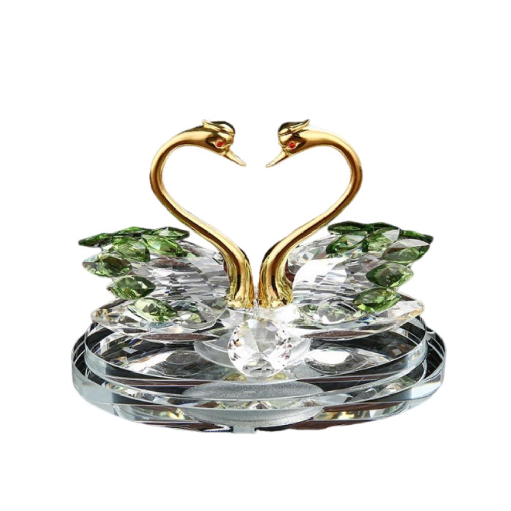 -encrusted Swan Figurines Exquisite Crystal Home Decoration Glass Swans  Car Interior