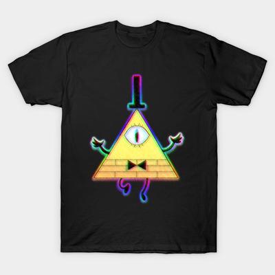 Men Black Print T-shirt Gravity Falls No-Cut Transfer Paper Print Cotton Tshirt