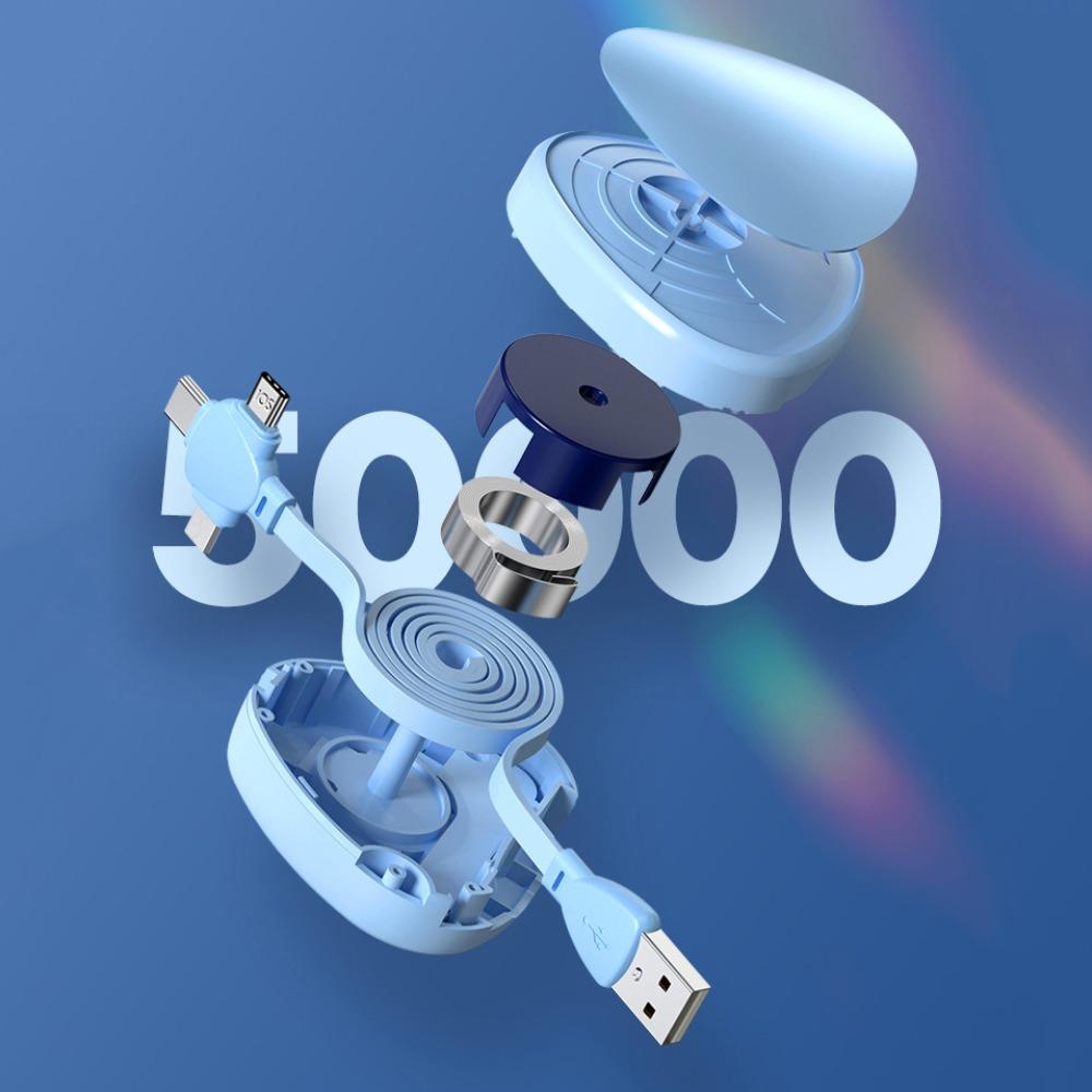 מיקרו USB/סוג C/IOS 3 ב-1 כבל נתונים נשלף כבל טעינה טלסקופי העברת נתונים