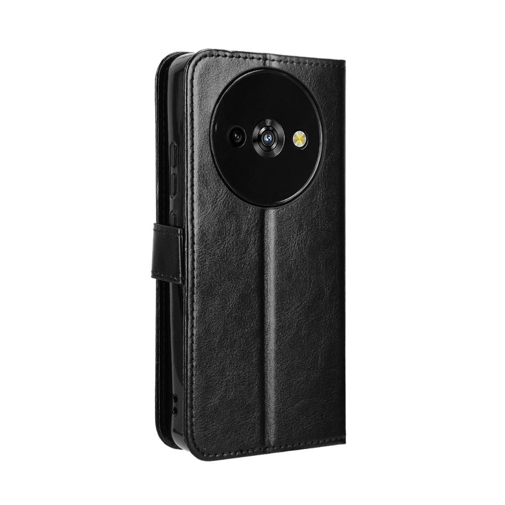 For Oukitel C59 Pro PU Leather Case with Strap Crazy Horse Texture Phone Wallet Cover