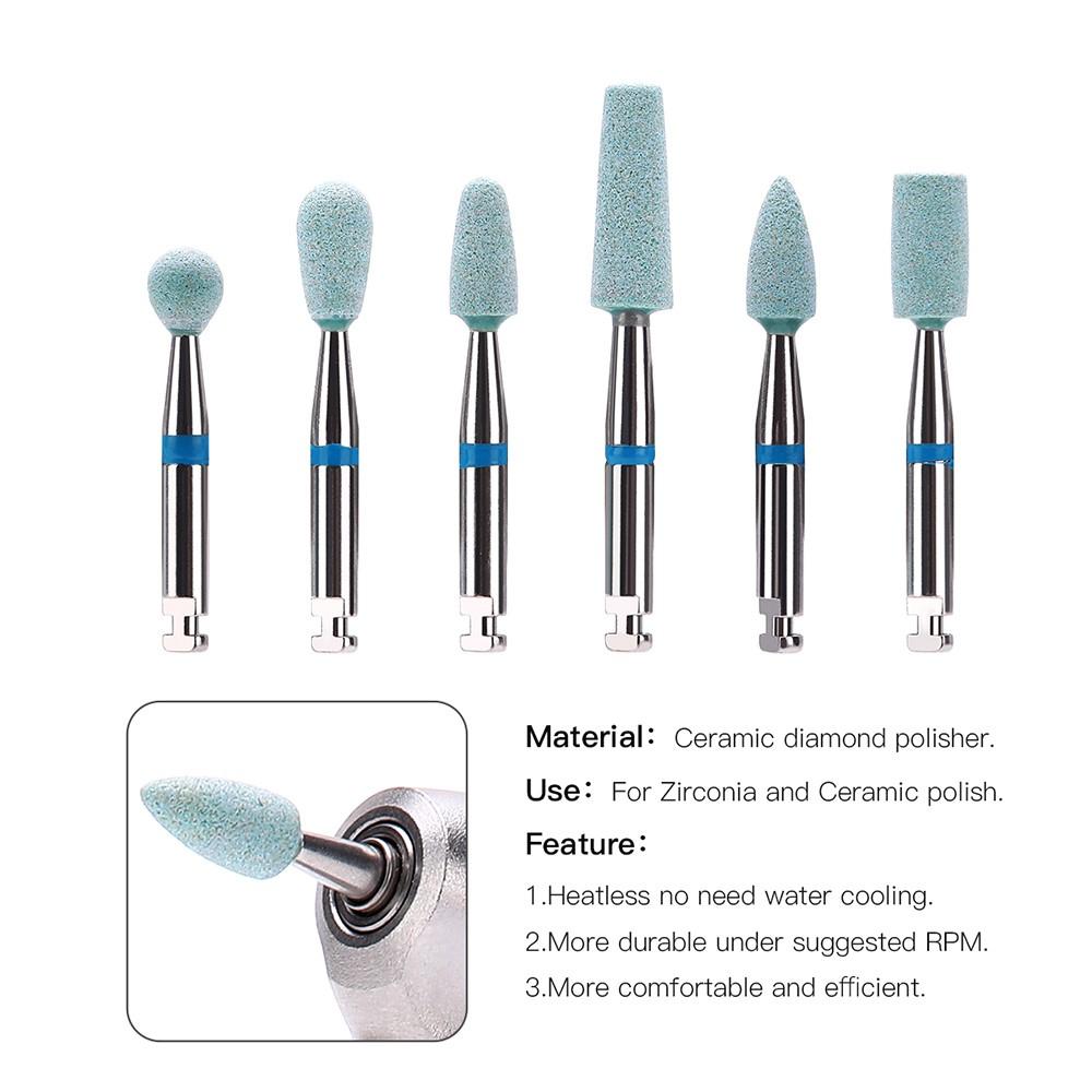 1Pc Dental Ceramic Diamond Grinder 2.35Mm Polishing Head For Zirconia Crown Porcelain Polish Dentistry Drills