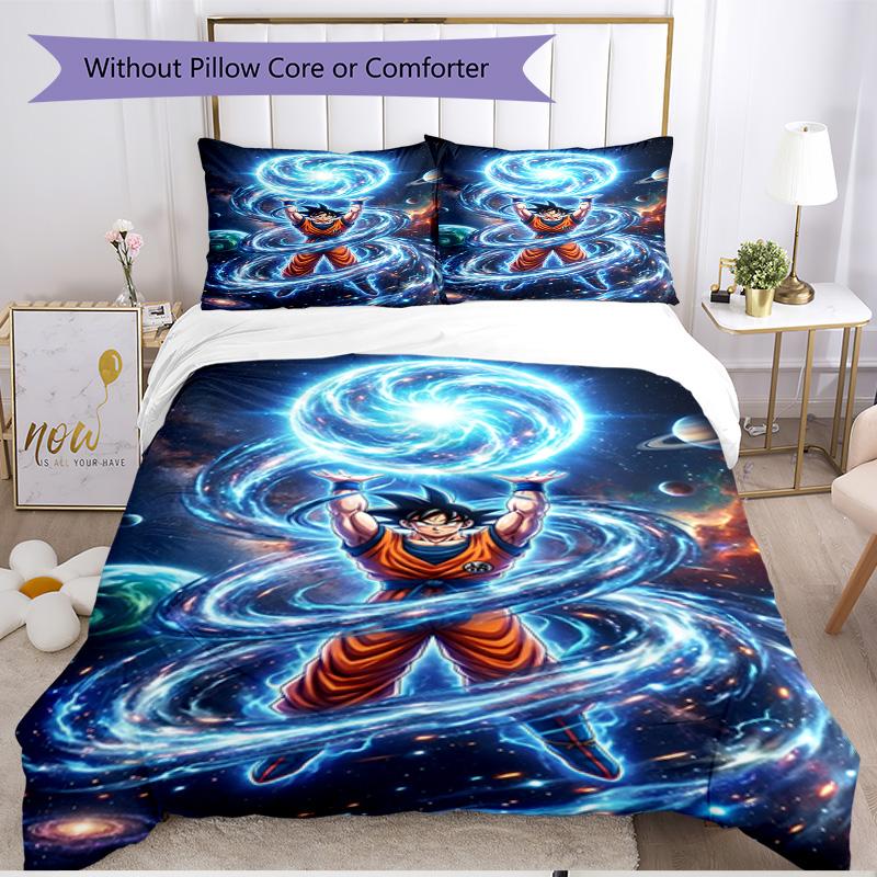 3pcs Duvet Cover Set (1*Duvet Cover + 2*Pillowcase, Without Core), DRAGON BALL Print Soft All‑Season Bedding Set, Home Bedroom Decor Gift