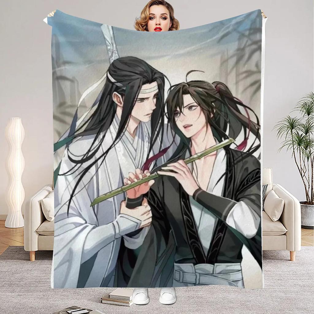 Modaozushi W&L Printed Flannel Blanket for Home Living Room Bedroom Decor New Year Christmas Gift for Kids