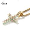 The Source Manufacturer's New Product, Cross Necklace, Personalized Retro Side Luminous Zircon Pendant Necklace.