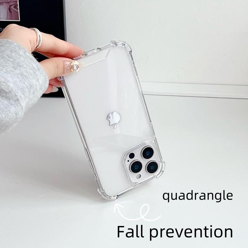 Luxury Transparent Shockproof Four Corner Package Case For iPhone 17 Air 16 15 14 13 12 11 Pro Max 8 Plus X XR XS Acrylic Cover