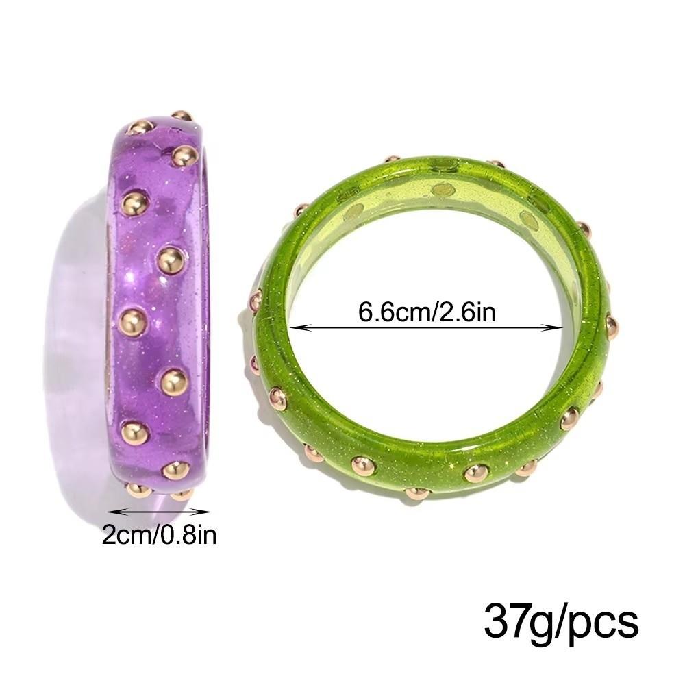 Glitter Metal Studded Bangle Adjustable Statement Bracelet Vintage Wide Bangle Women